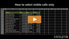 Select visible cells excel где